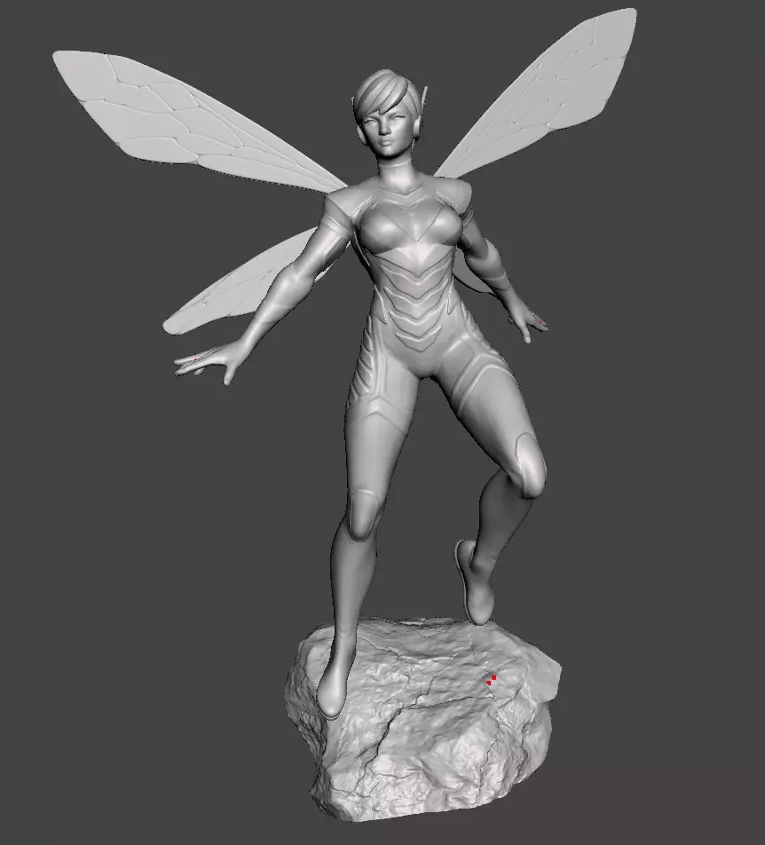 wasp 3d female flying 3D print model_0
