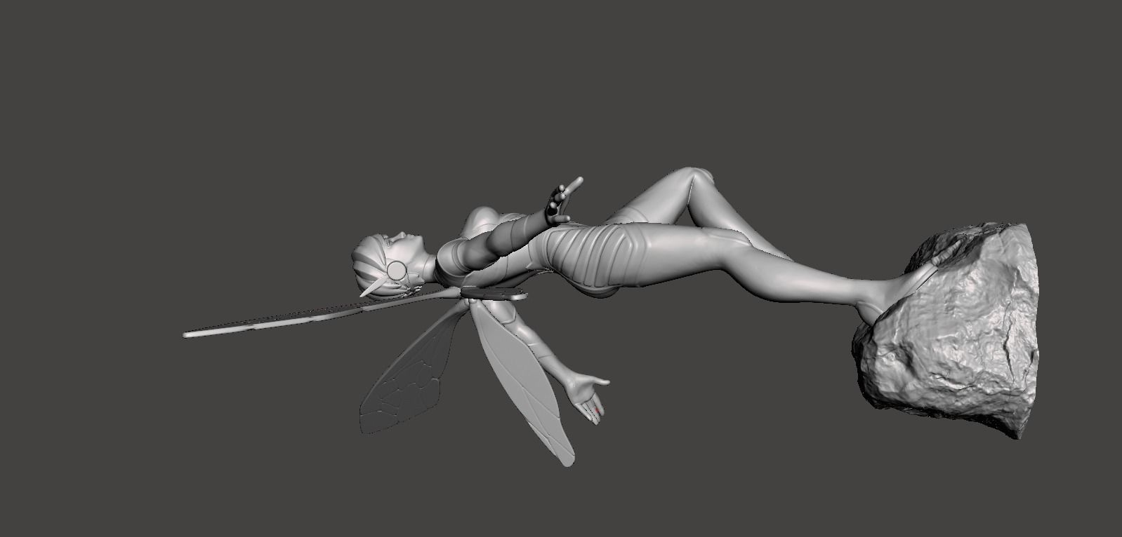 wasp 3d female flying 3D print model_4