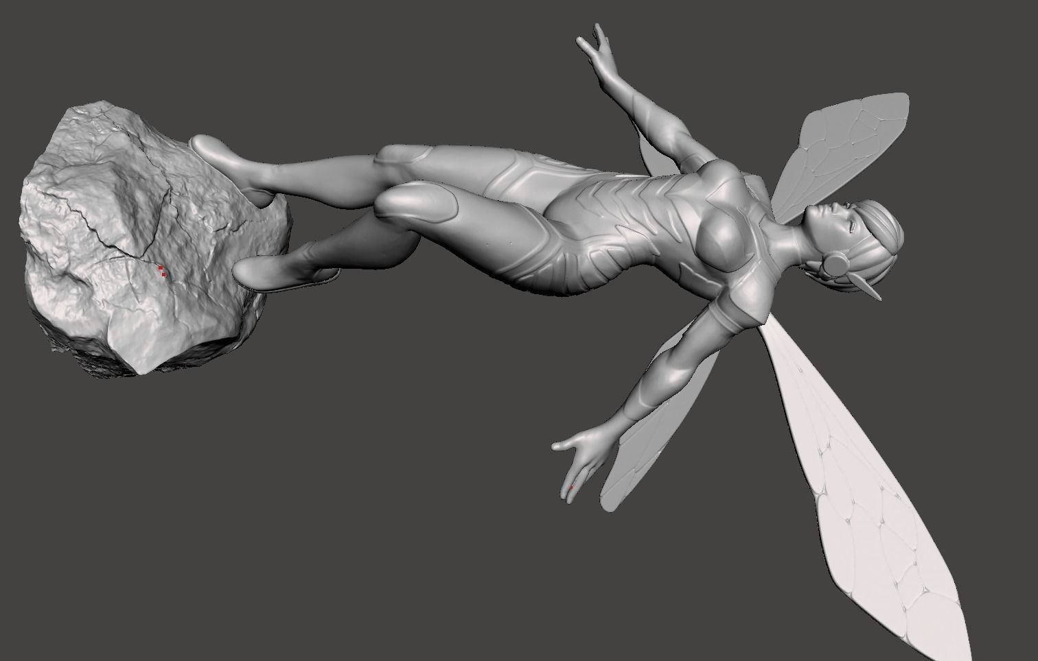 wasp 3d female flying 3D print model_1