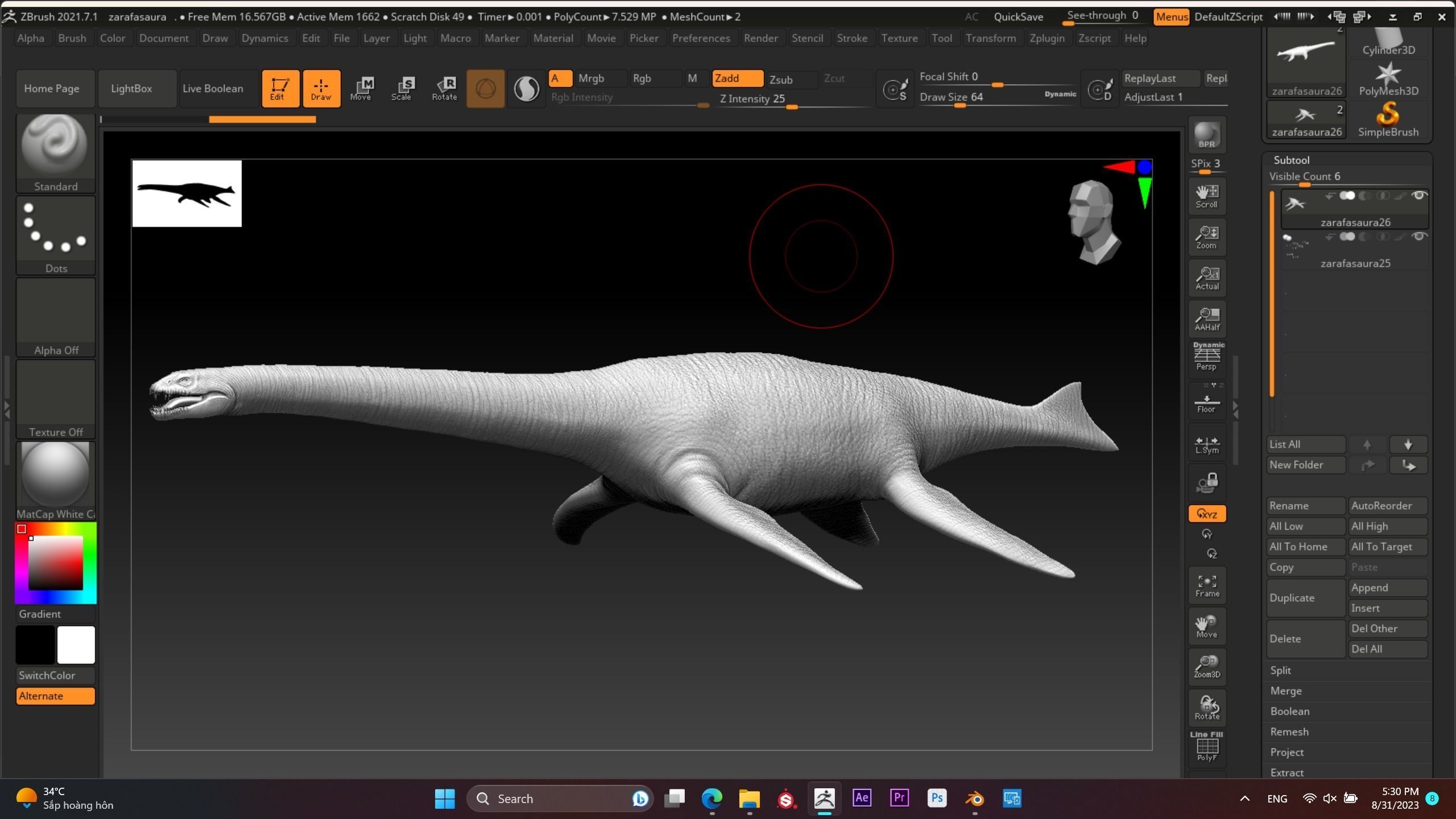 Zarafasaura - Plesiosaurs Elasmosaurs Low-poly 3D model_11
