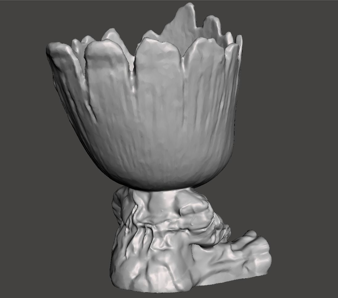 baby groot sitting 3D print model_3