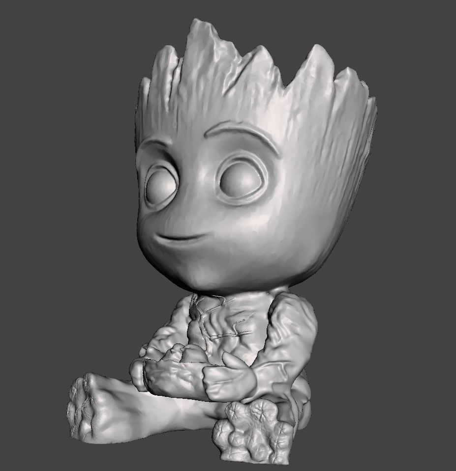 baby groot sitting 3D print model_1