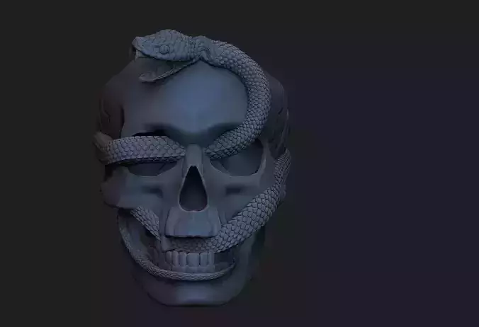 ring  skull with snake