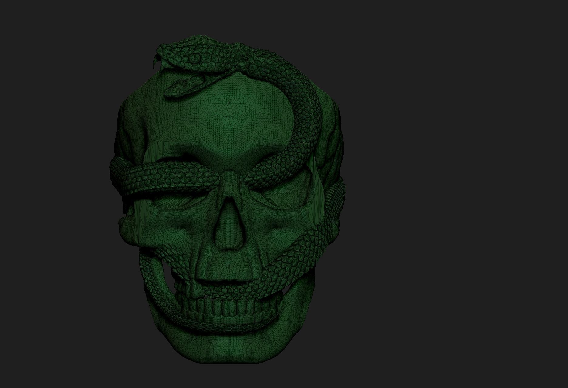 ring  skull with snake 3D print model_1