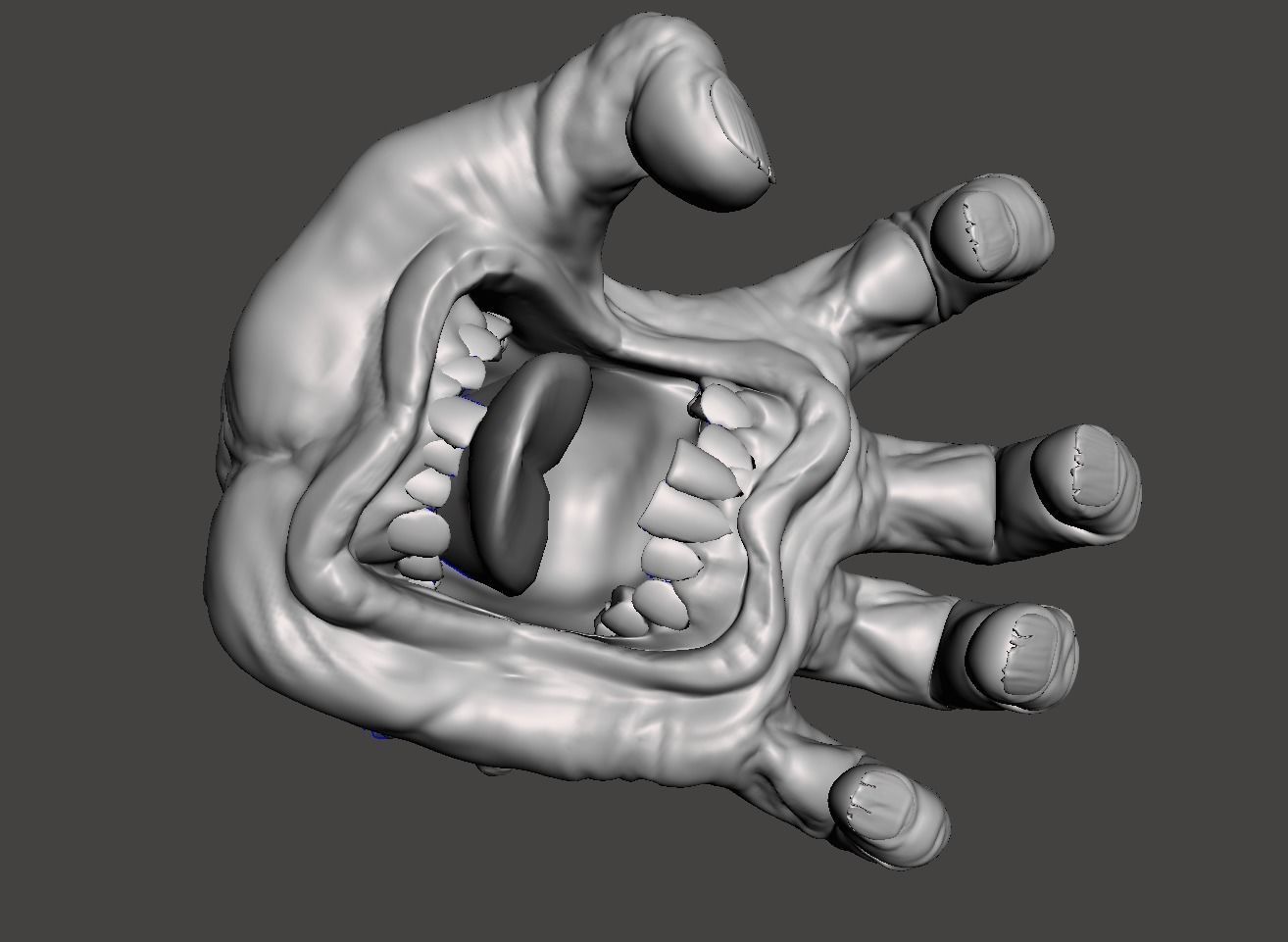 Screaming hand 3d model 3D print model_5