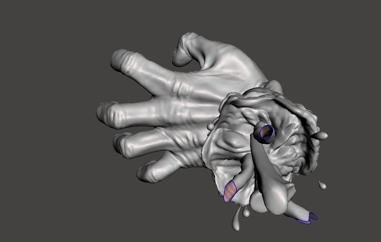 Screaming hand 3d model 3D print model_3