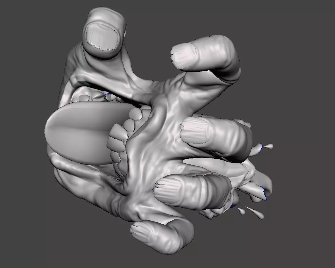 Screaming hand 3d model 3D print model_0