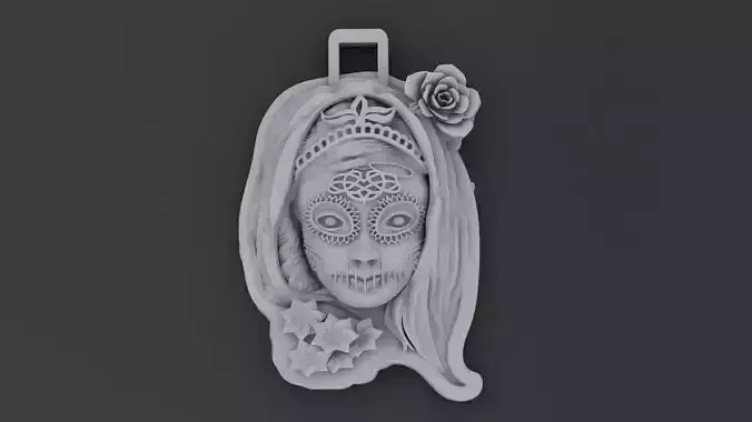 la llorona face pendant  3D print model