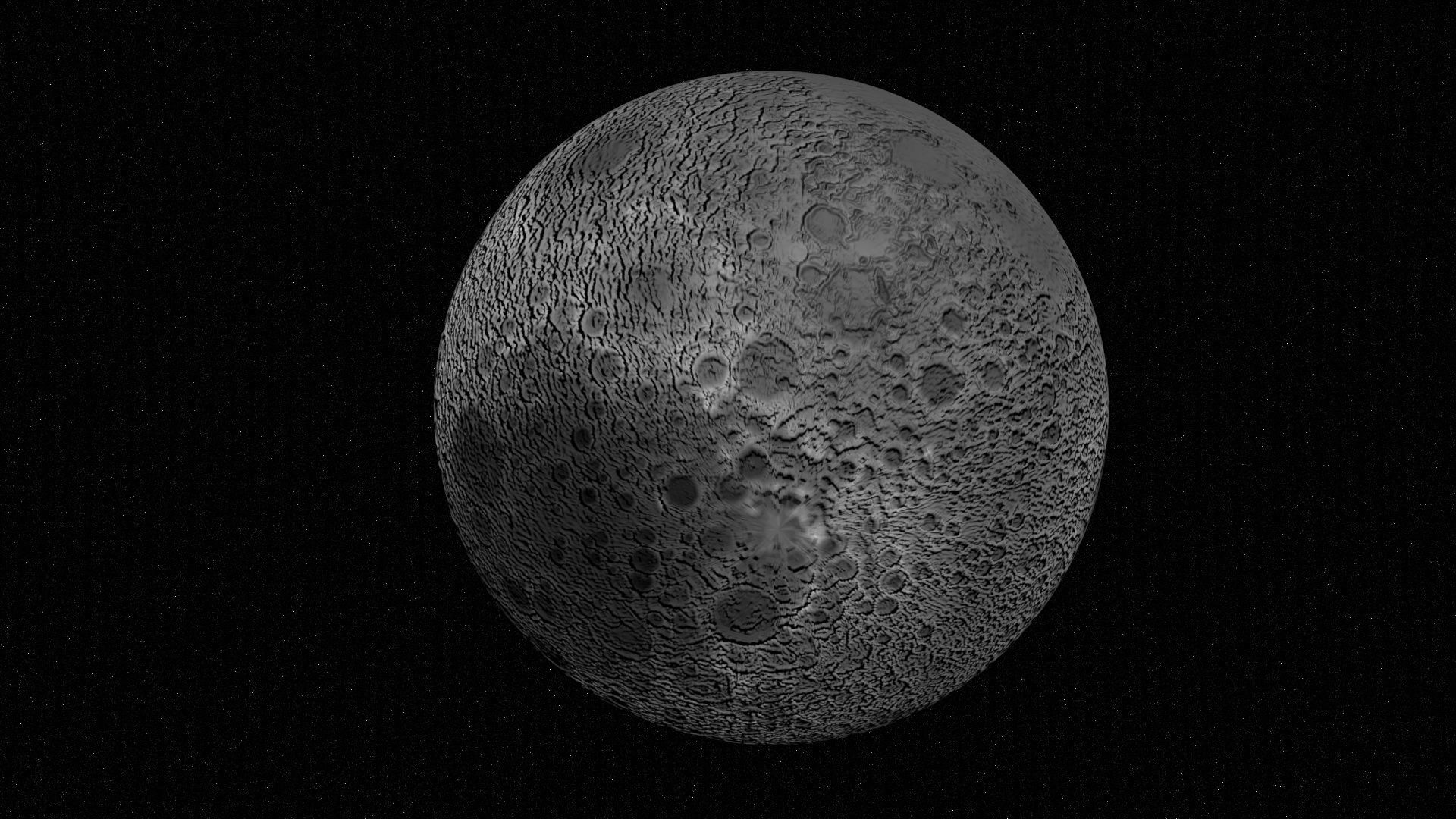 Moon Planet 3D model_4