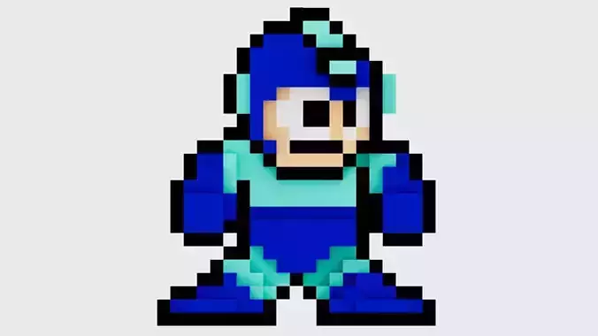 Megaman classic pixel art Free 3D print model