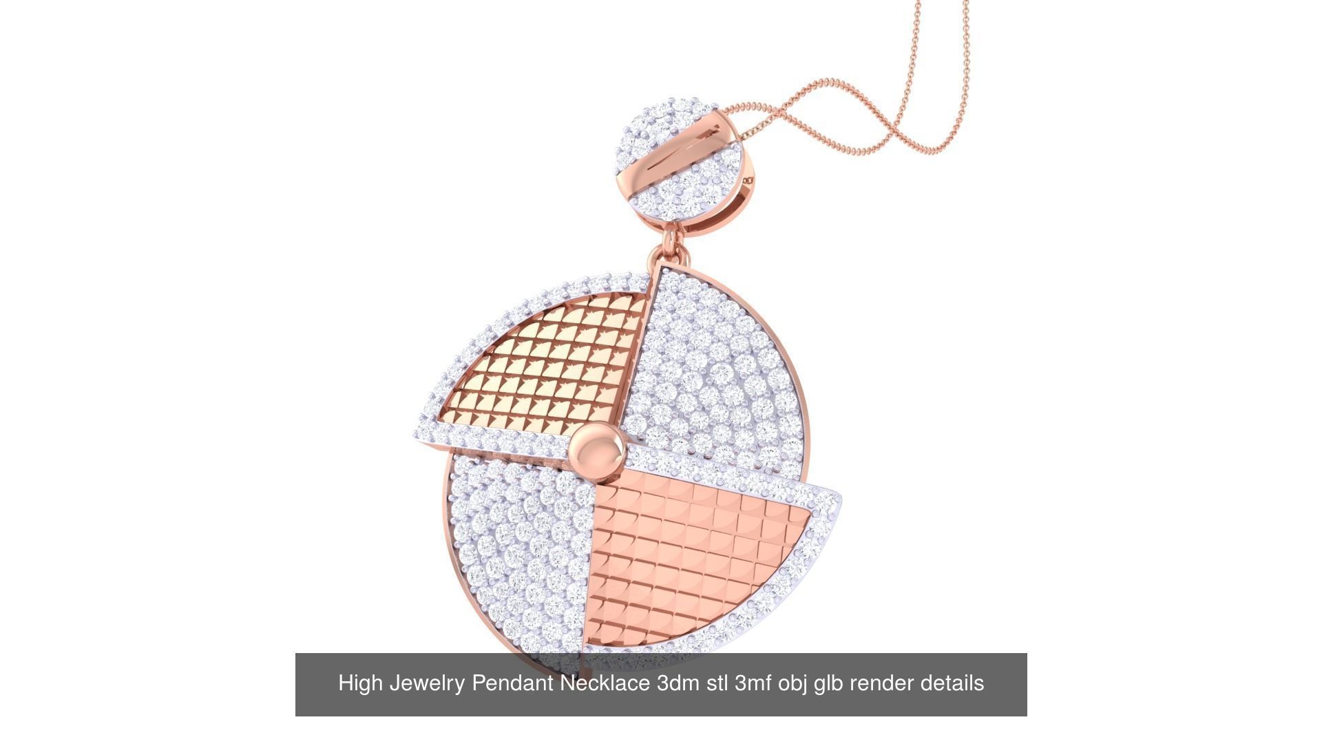 50 High Jewelry Pendant Necklace 3dm stl 3mf obj glb render 3D Model Collection_8