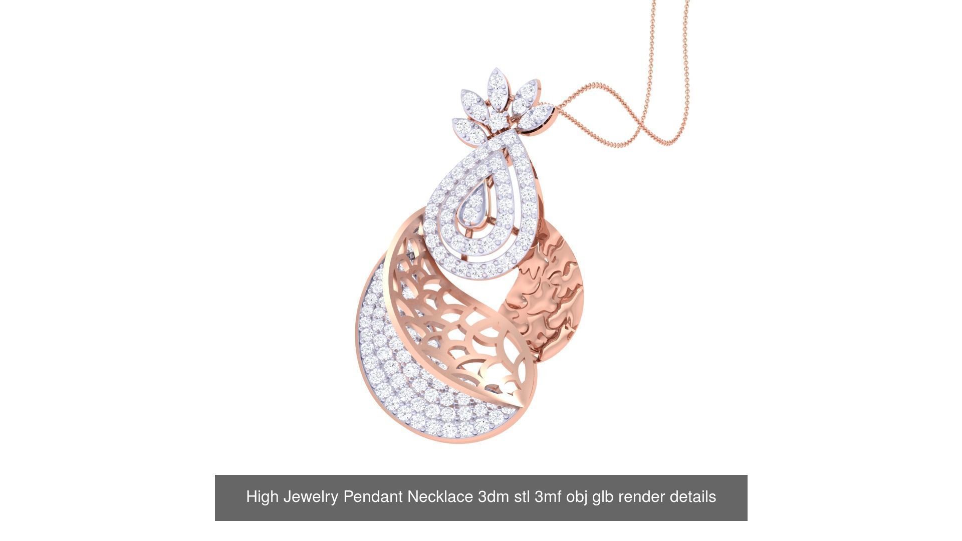 50 High Jewelry Pendant Necklace 3dm stl 3mf obj glb render 3D Model Collection_10