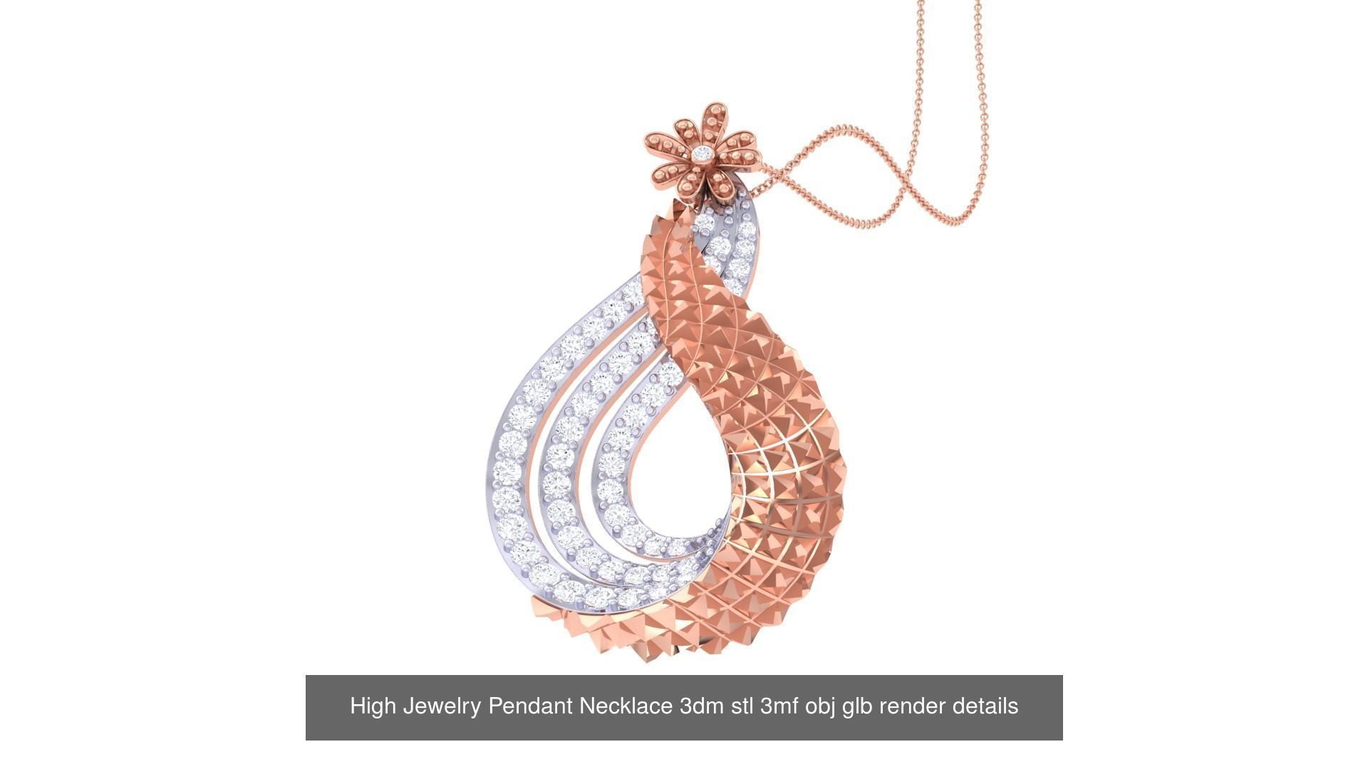 50 High Jewelry Pendant Necklace 3dm stl 3mf obj glb render 3D Model Collection_17
