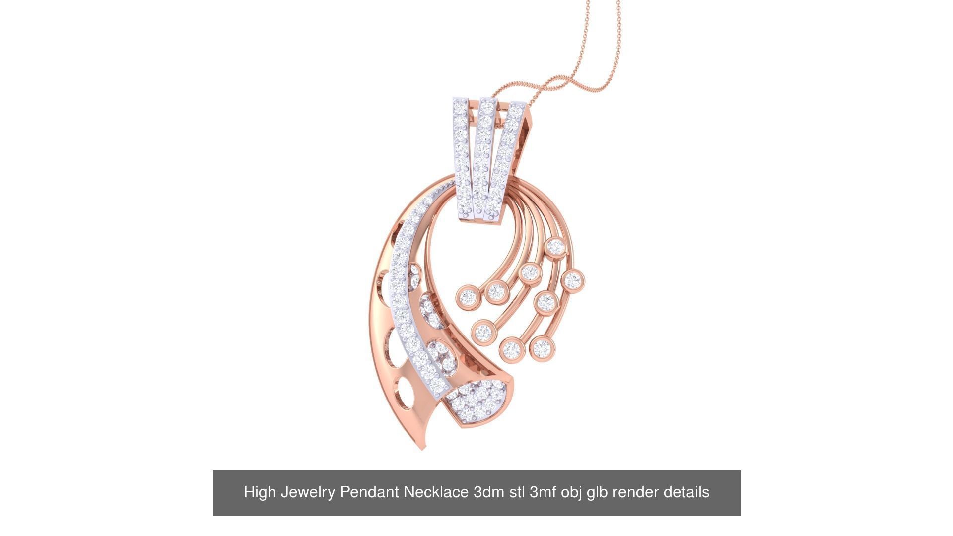 50 High Jewelry Pendant Necklace 3dm stl 3mf obj glb render 3D Model Collection_31