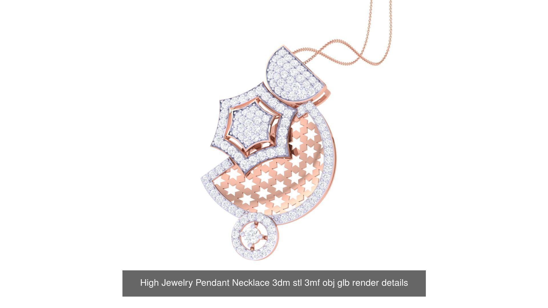 50 High Jewelry Pendant Necklace 3dm stl 3mf obj glb render 3D Model Collection_40