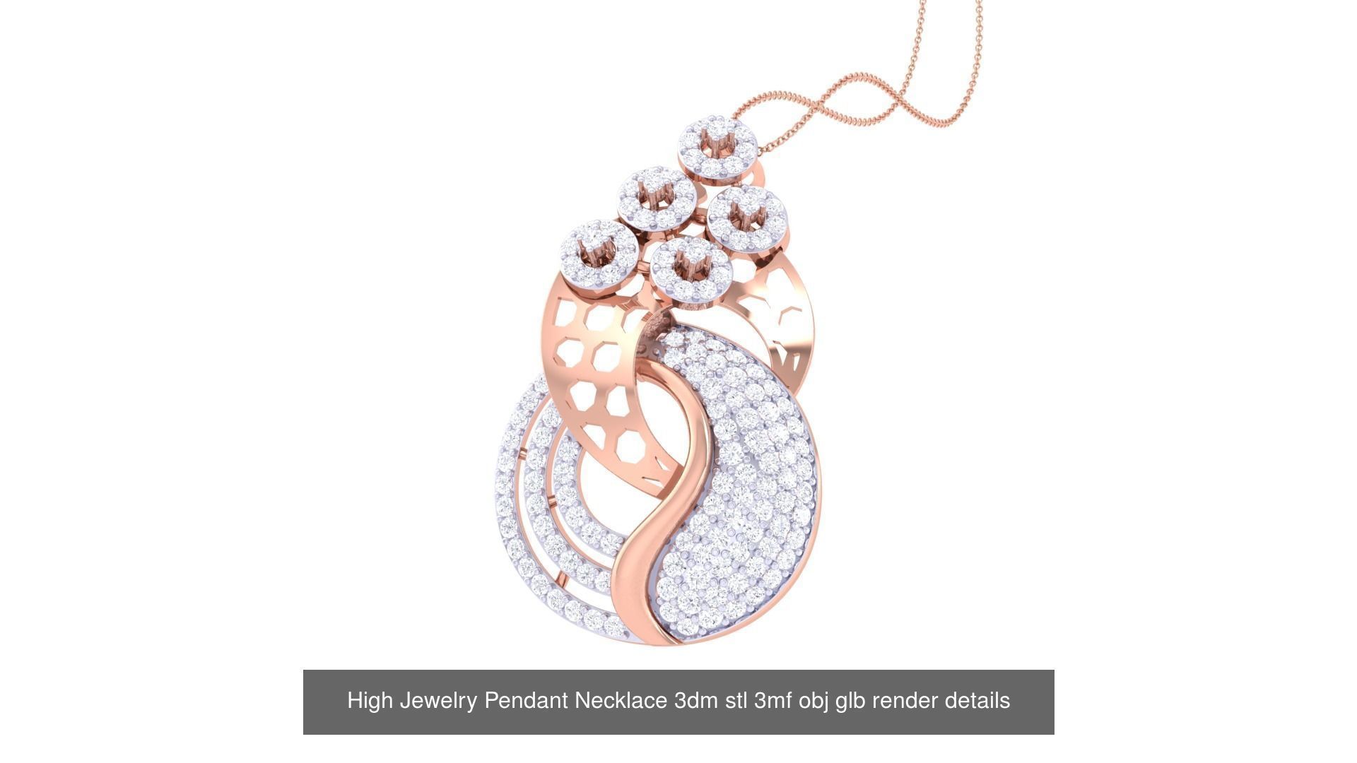 50 High Jewelry Pendant Necklace 3dm stl 3mf obj glb render 3D Model Collection_49
