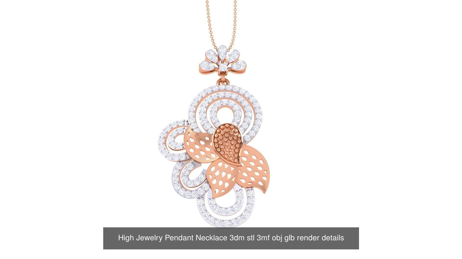 50 High Jewelry Pendant Necklace 3dm stl 3mf obj glb render 3D Model Collection_52