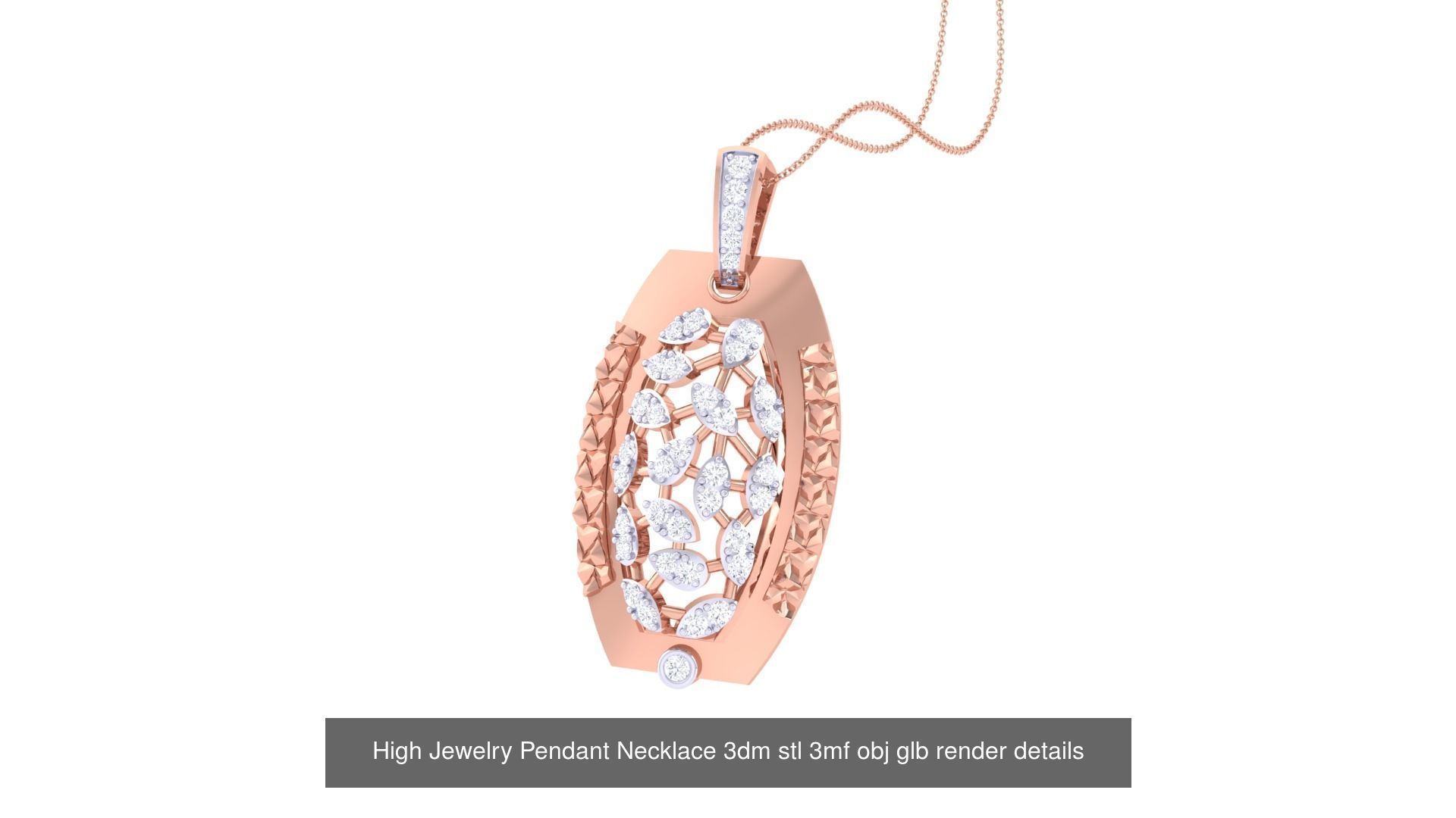 50 High Jewelry Pendant Necklace 3dm stl 3mf obj glb render 3D Model Collection_43