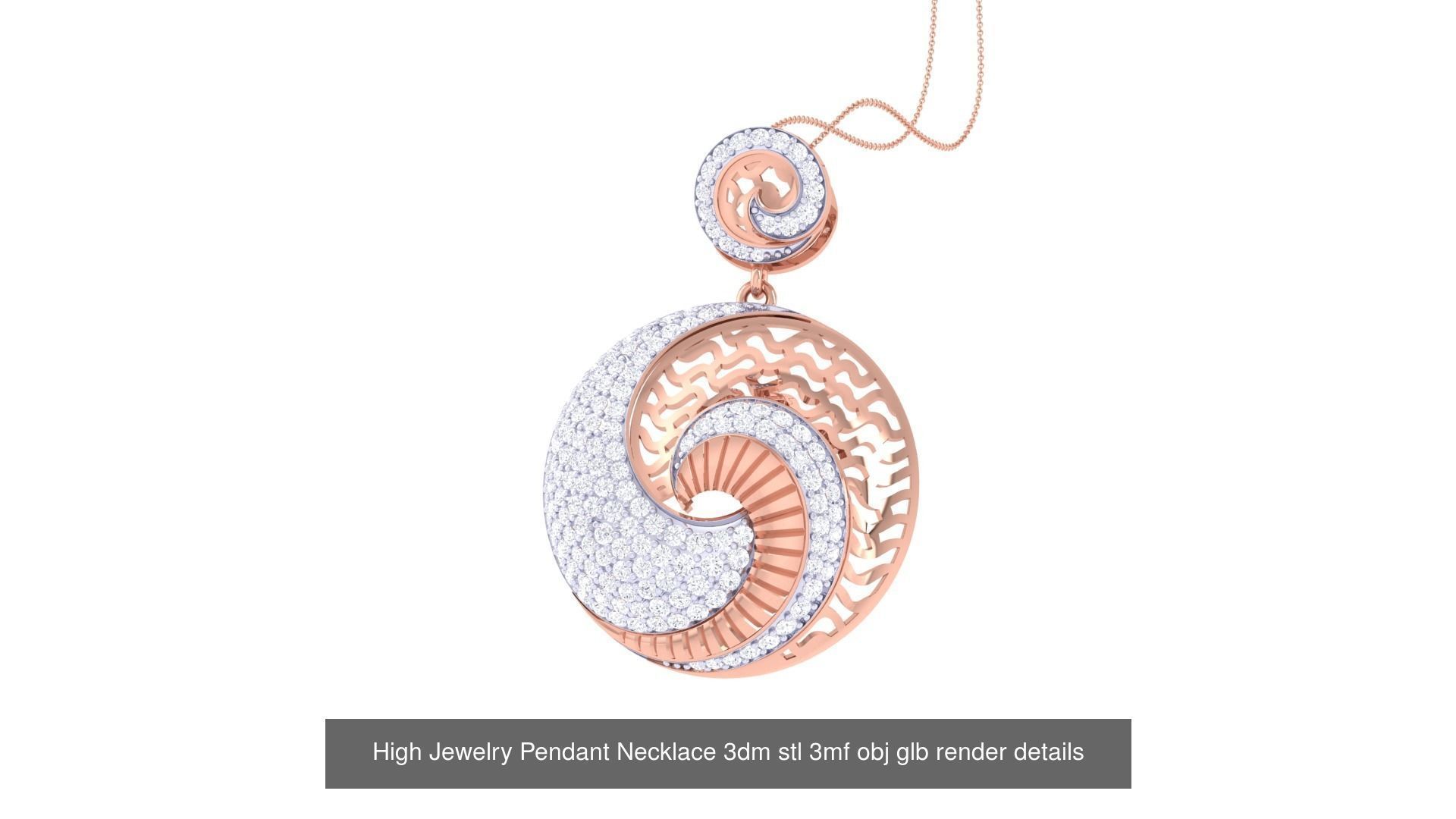 50 High Jewelry Pendant Necklace 3dm stl 3mf obj glb render 3D Model Collection_18