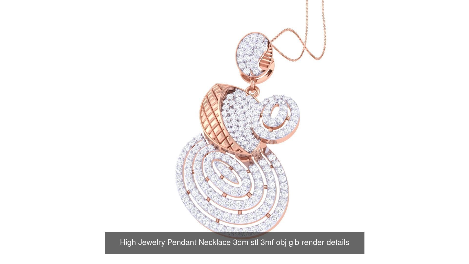 50 High Jewelry Pendant Necklace 3dm stl 3mf obj glb render 3D Model Collection_39