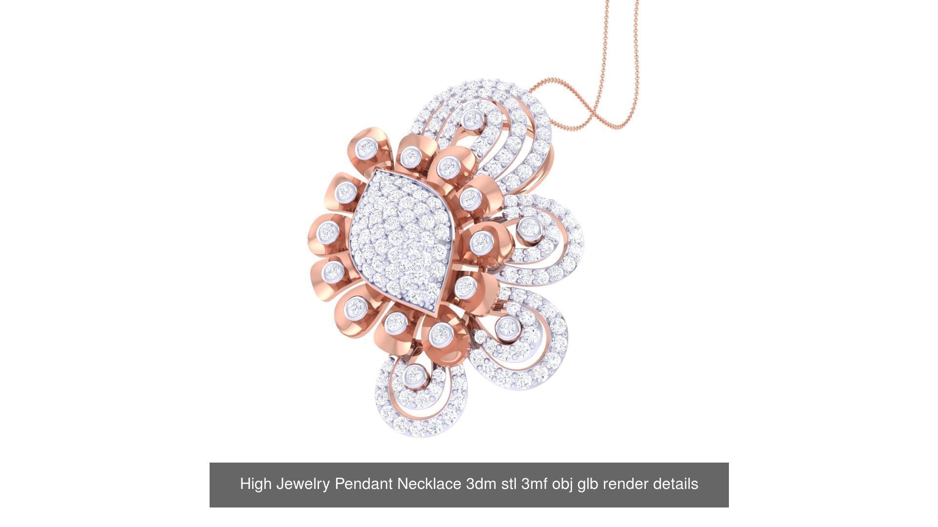 50 High Jewelry Pendant Necklace 3dm stl 3mf obj glb render 3D Model Collection_20