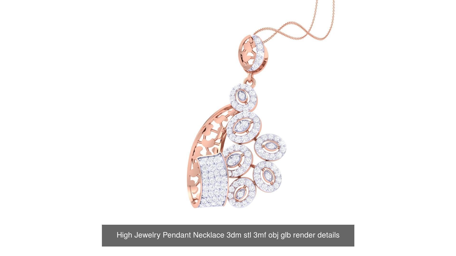 50 High Jewelry Pendant Necklace 3dm stl 3mf obj glb render 3D Model Collection_38