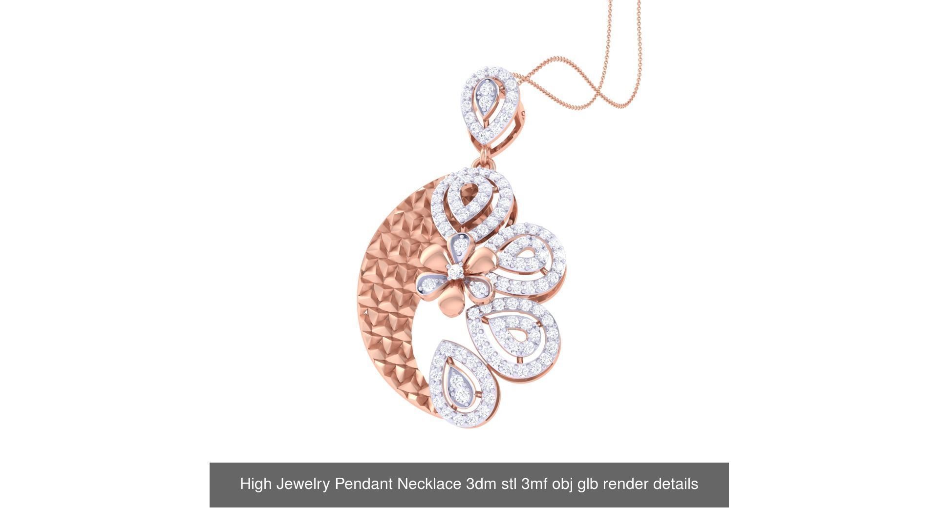 50 High Jewelry Pendant Necklace 3dm stl 3mf obj glb render 3D Model Collection_29