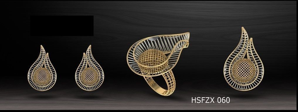 10 Half sets of Floral turkish model for ring Batch 06 3D print model_4