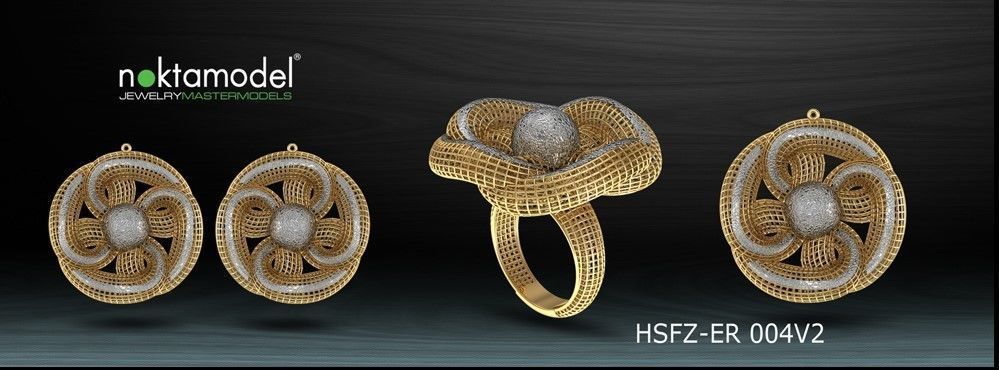 10 Half sets of Floral turkish model for ring Batch 06 3D print model_8