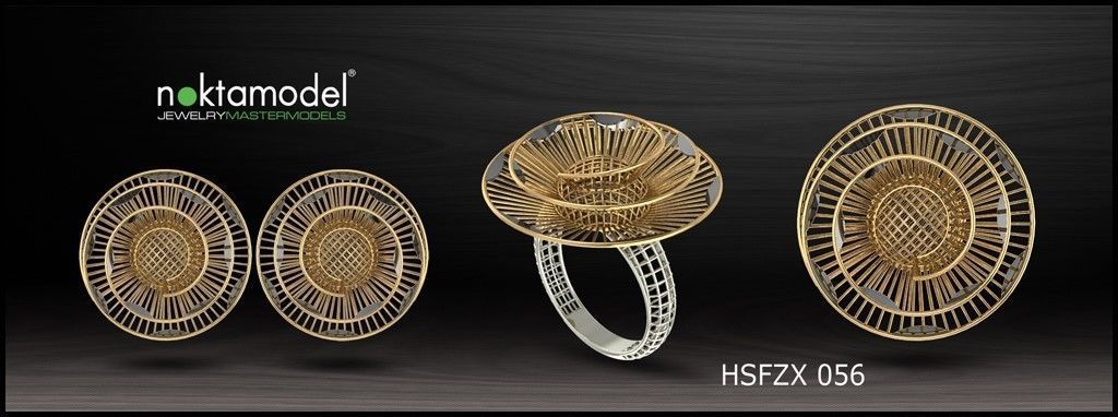 10 Half sets of Floral turkish model for ring Batch 06 3D print model_1