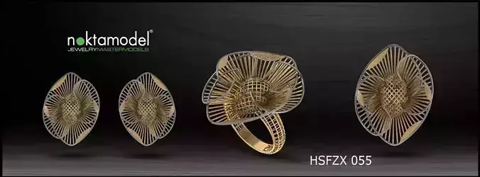 10 Half sets of Floral turkish model for ring Batch 06 3D print model