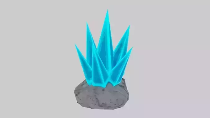 Blue Stylized Rock Crystal Cluster Version 3