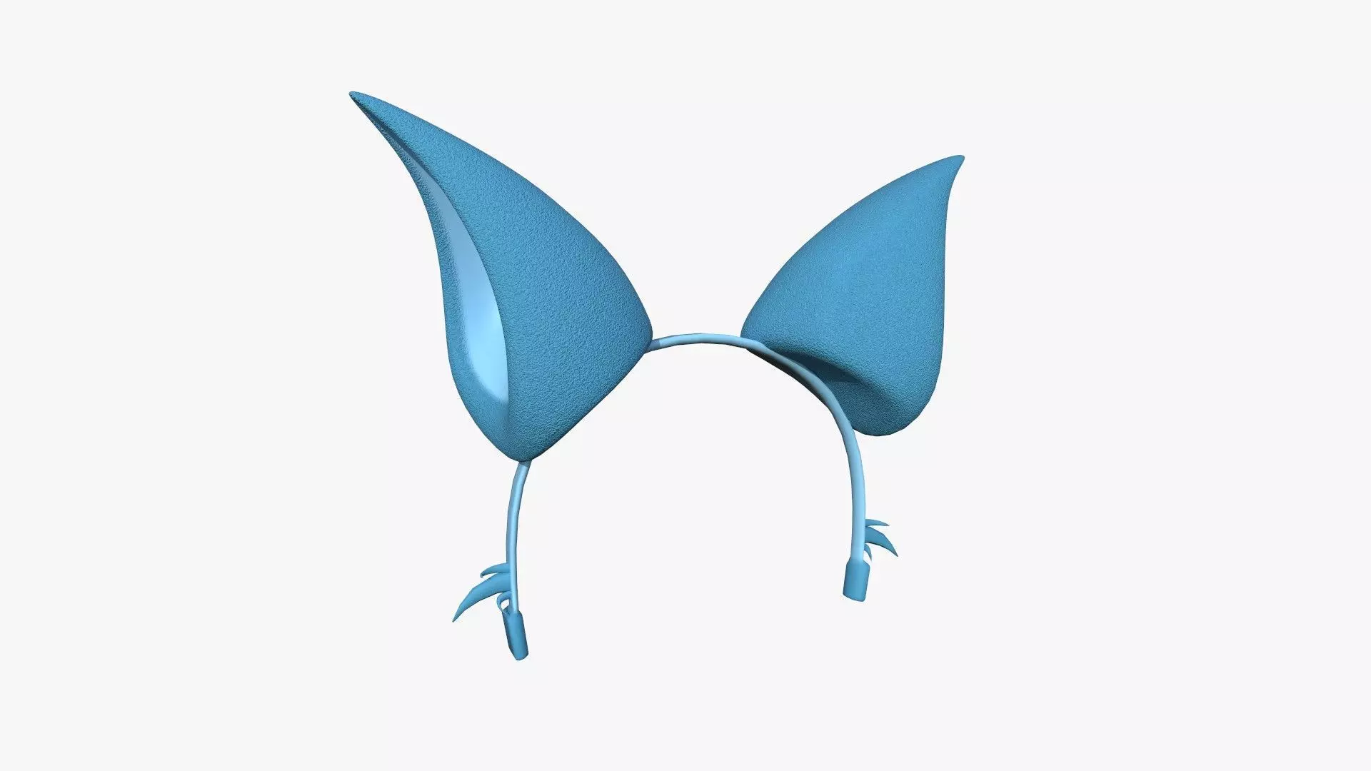Furry Ears Tiara F03 Blue - Headband Character Design Low-poly 3D model_0
