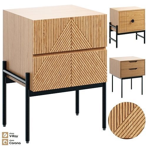 La Redoute Interieurs Bedside Tables Set 3 3D model