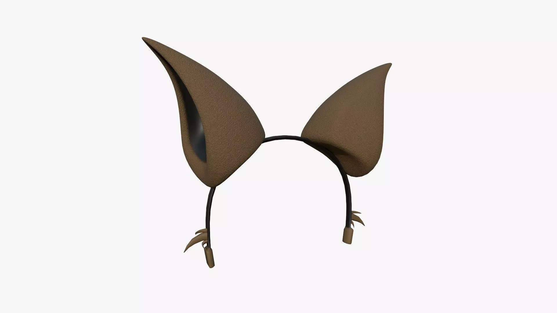 Furry Ears Tiara F05 Brown - Headband Character Design Low-poly 3D model_0