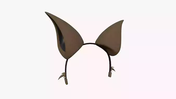 Furry Ears Tiara F05 Brown - Headband Character Design Low-poly 3D model