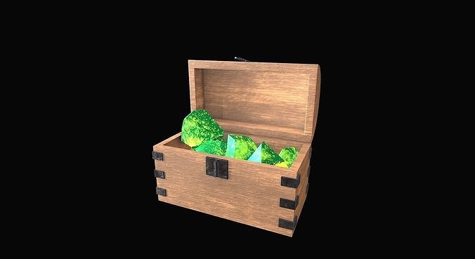 Chest with rocks  3D model