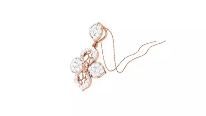 High Jewelry Pendant Necklace 3dm stl 3mf obj glb render details