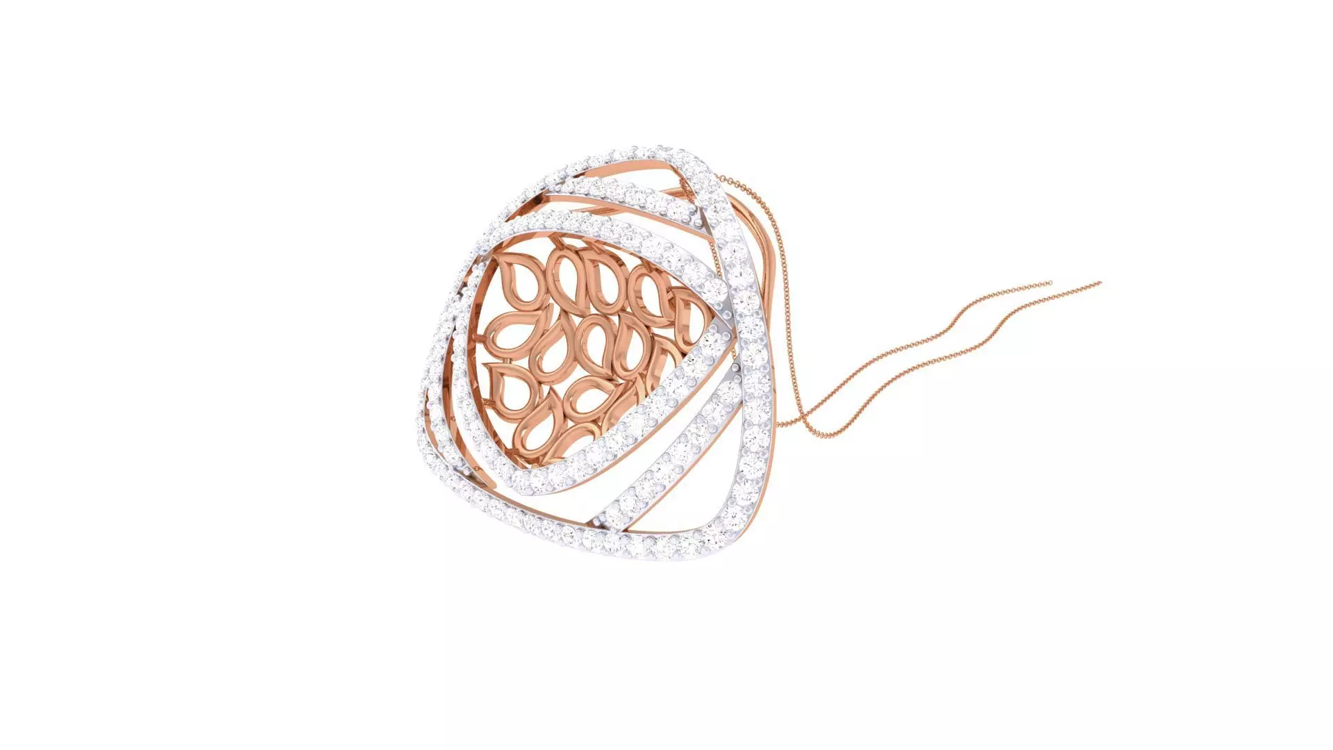 Leaf High Jewelry Pendant Necklace 3dm stl 3mf obj glb render 3D print model