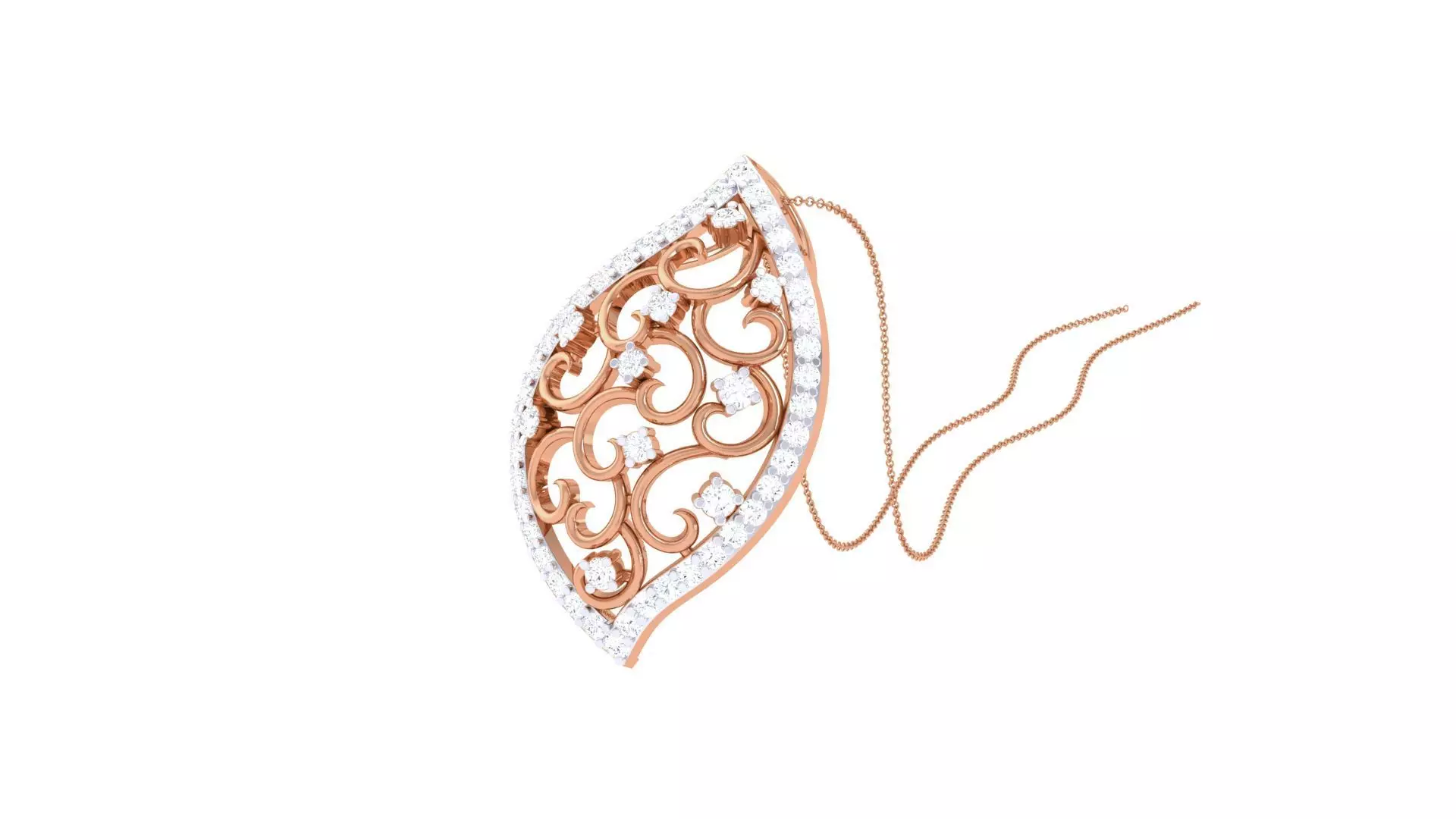 High Jewelry Pendant Necklace 3dm stl 3mf obj glb render details 3D print model