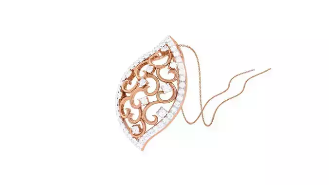 High Jewelry Pendant Necklace 3dm stl 3mf obj glb render details