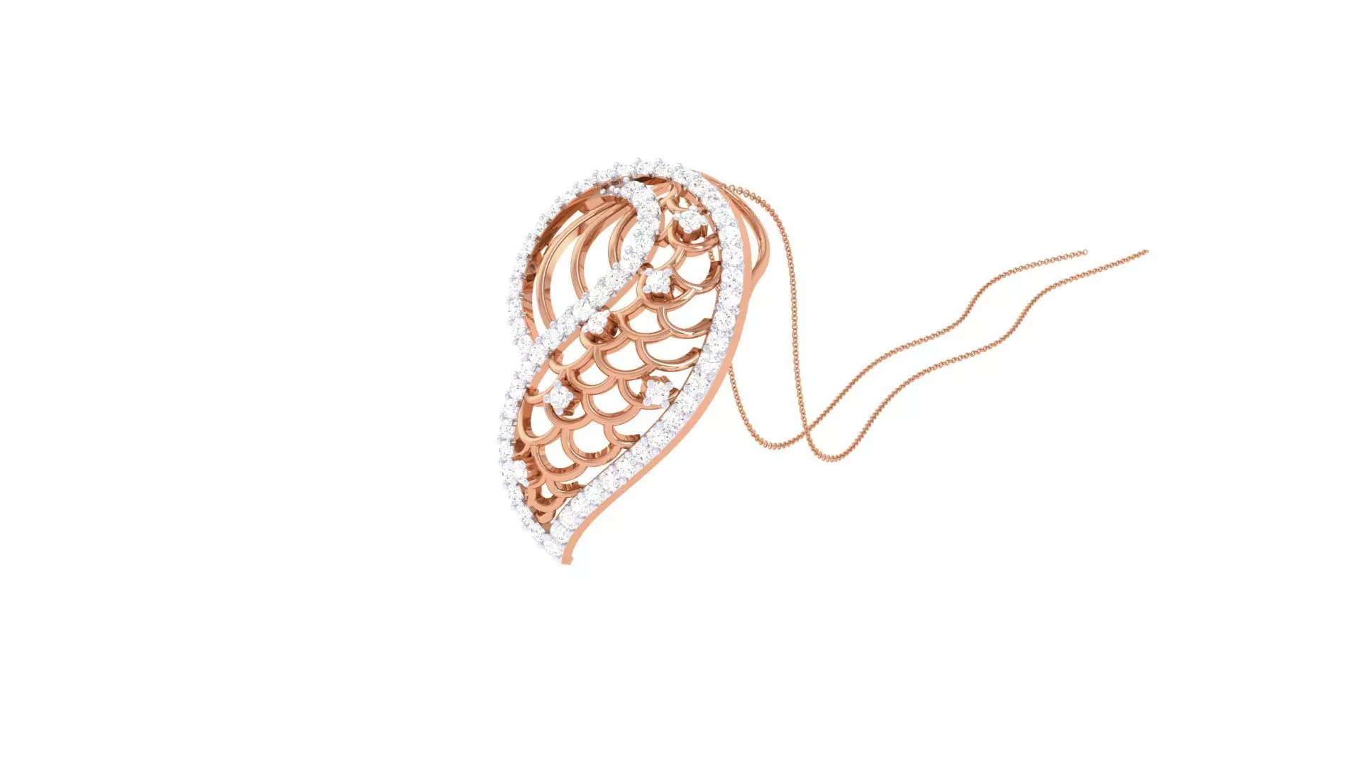 High Jewelry Pendant Necklace 3dm stl 3mf obj glb render details 3D print model