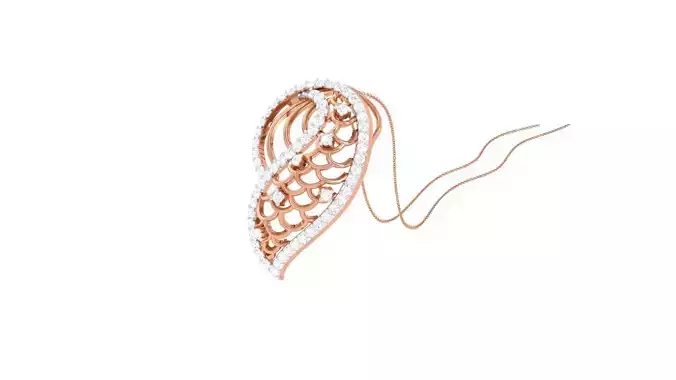 High Jewelry Pendant Necklace 3dm stl 3mf obj glb render details