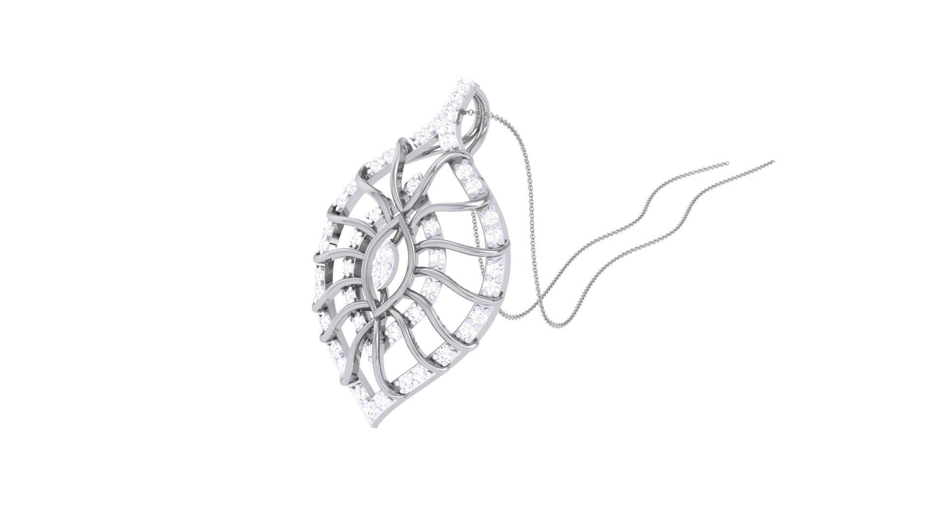 High Jewelry Pendant Necklace 3dm stl 3mf obj glb render details 3D print model_2