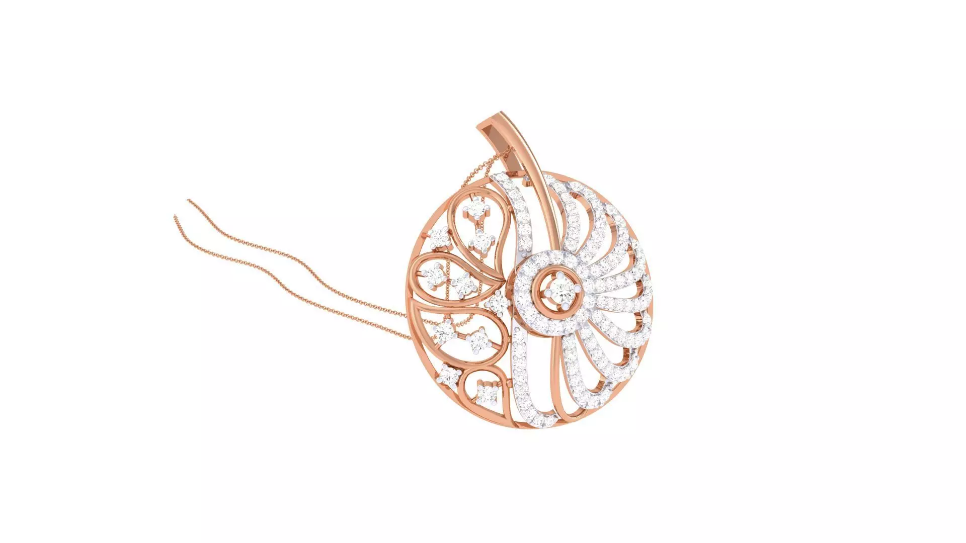 High Jewelry Pendant Necklace 3dm stl 3mf obj glb render details 3D print model