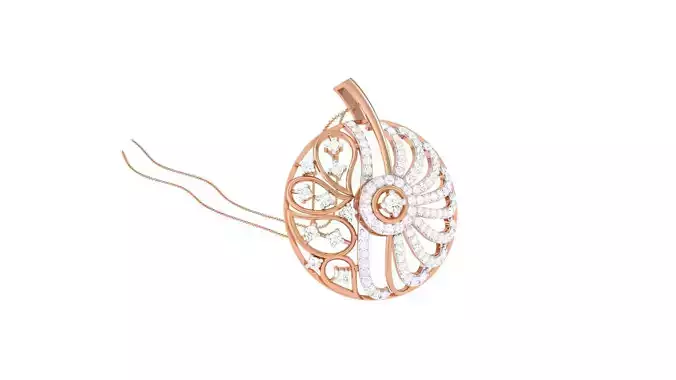 High Jewelry Pendant Necklace 3dm stl 3mf obj glb render details