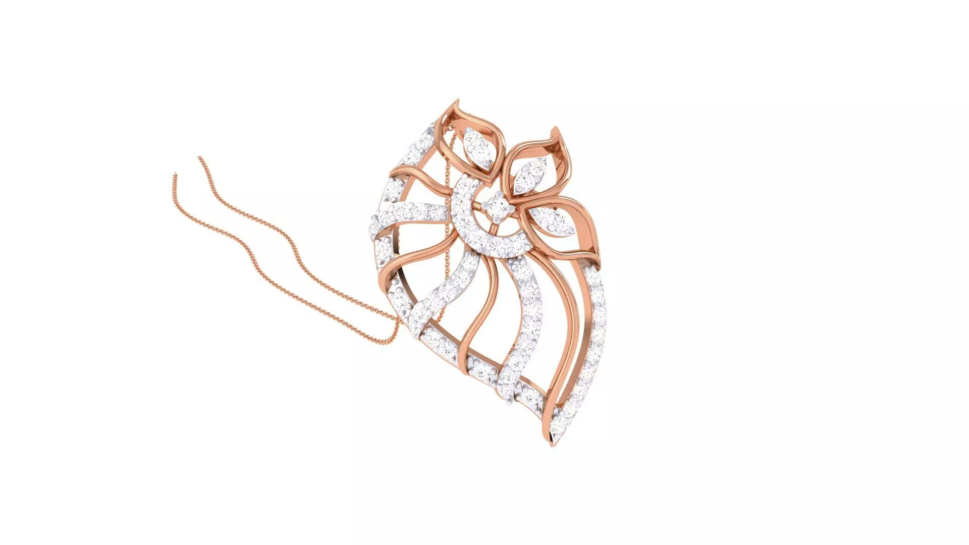 High Jewelry Pendant Necklace 3dm stl 3mf obj glb render details 3D print model