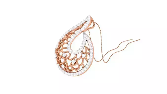 High Jewelry Pendant Necklace 3dm stl 3mf obj glb render details