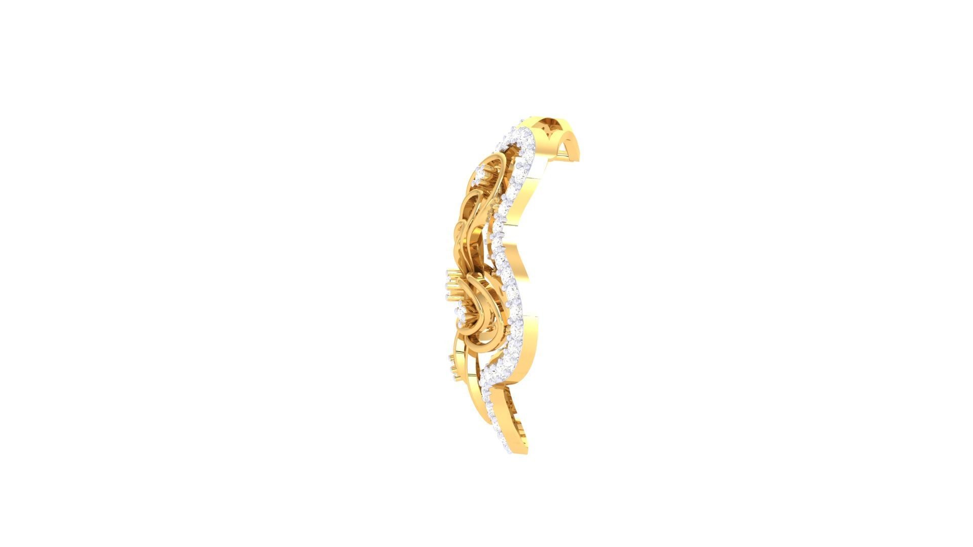 Flower High Jewelry Pendant Necklace 3dm stl 3mf obj glb render 3D print model_9