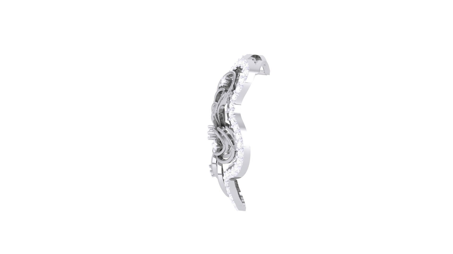 Flower High Jewelry Pendant Necklace 3dm stl 3mf obj glb render 3D print model_8